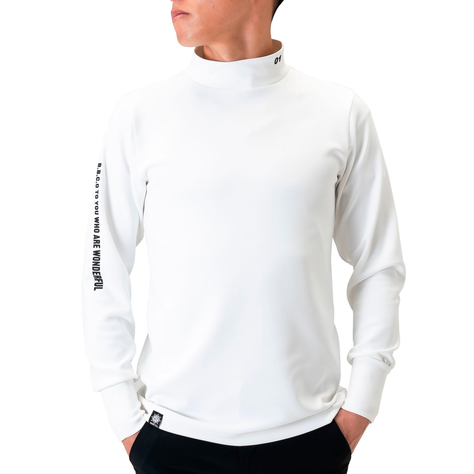 Men's FIT MOCK NECK(LONG SLEEVE)｜White（A0-1550-11） – BBCO