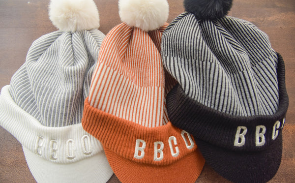 KNIT VISOR POM BEANIE – BBCO