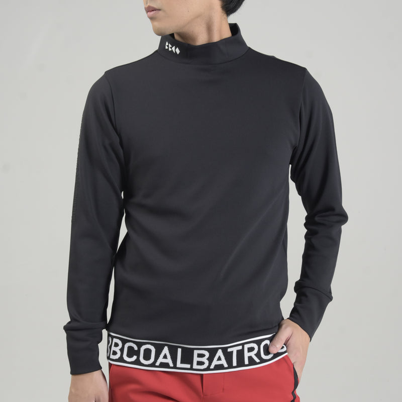 Men's  JACQUARD RIB LONG SLEEVE<br>MOCK NECK｜black（A5-1554-11）