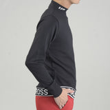 Men's  JACQUARD RIB LONG SLEEVE<br>MOCK NECK｜black（A5-1554-11）