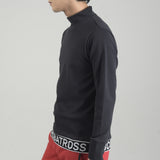 Men's  JACQUARD RIB LONG SLEEVE<br>MOCK NECK｜black（A5-1554-11）