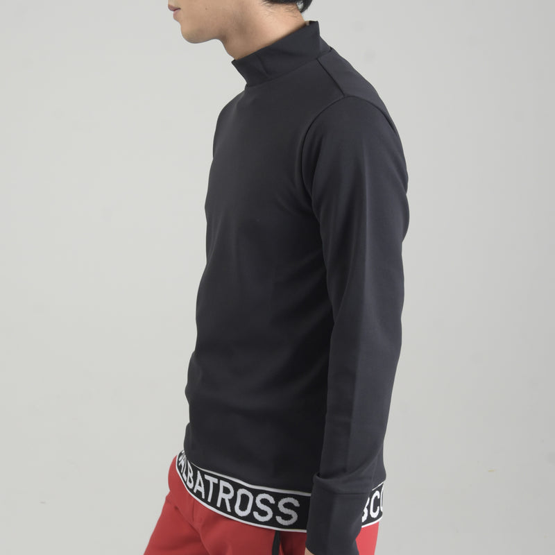 Men's  JACQUARD RIB LONG SLEEVE<br>MOCK NECK｜black（A5-1554-11）