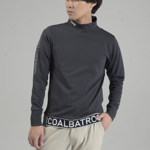 Men's  JACQUARD RIB LONG SLEEVE<br>MOCK NECK｜charcoal gray（A5-1554-11）