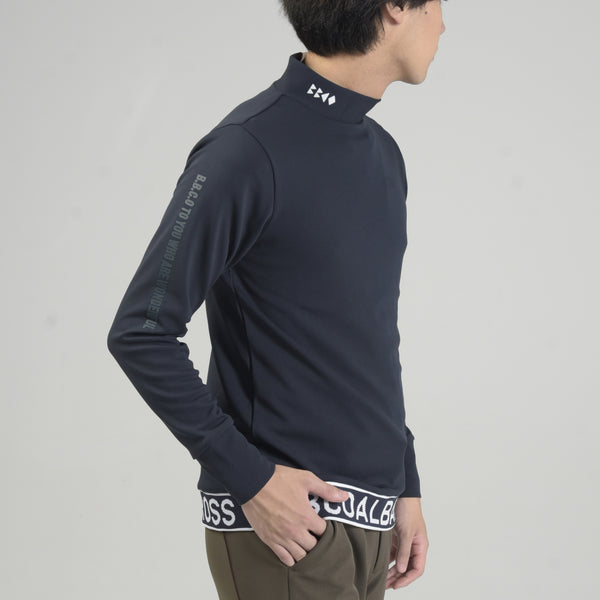 Men's  JACQUARD RIB LONG SLEEVE<br>MOCK NECK｜navy（A5-1554-11）