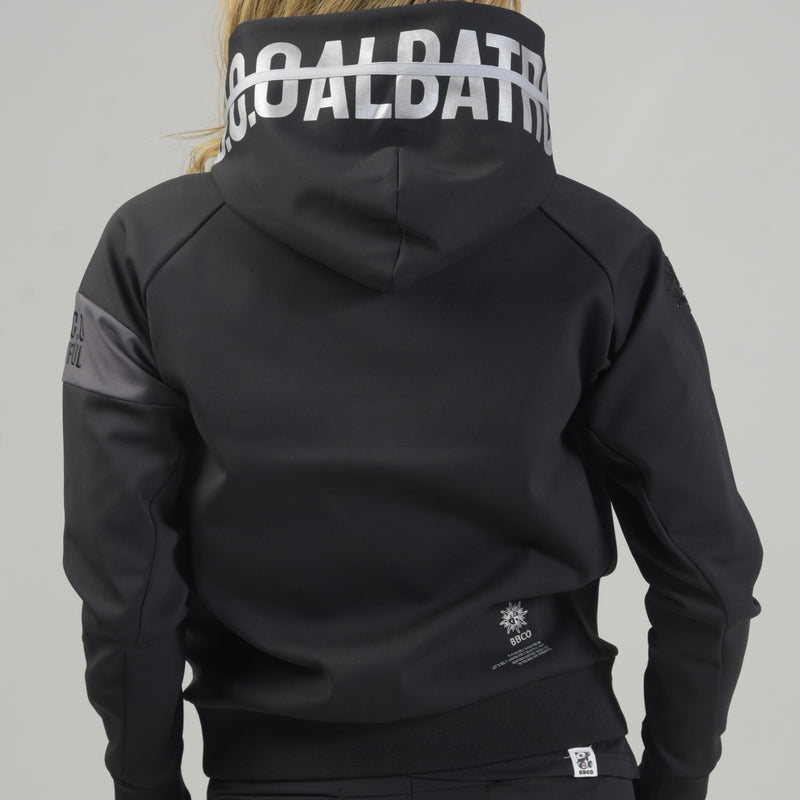 Women’s  STRETCH LINE ZIP HOODIE｜BLACK（A6-6551-11）