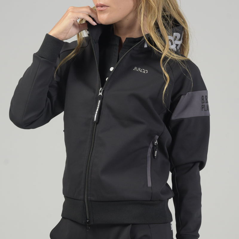 Women’s  STRETCH LINE ZIP HOODIE｜BLACK（A6-6551-11）