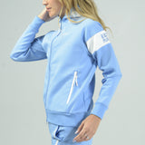 Women’s  STRETCH LINE ZIP HOODIE｜SAXE BLUE（A6-6551-11）