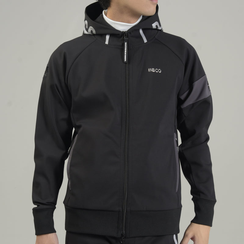 Men's  STRETCH LINE ZIP HOODIE｜BLACK（A5-6551-11）