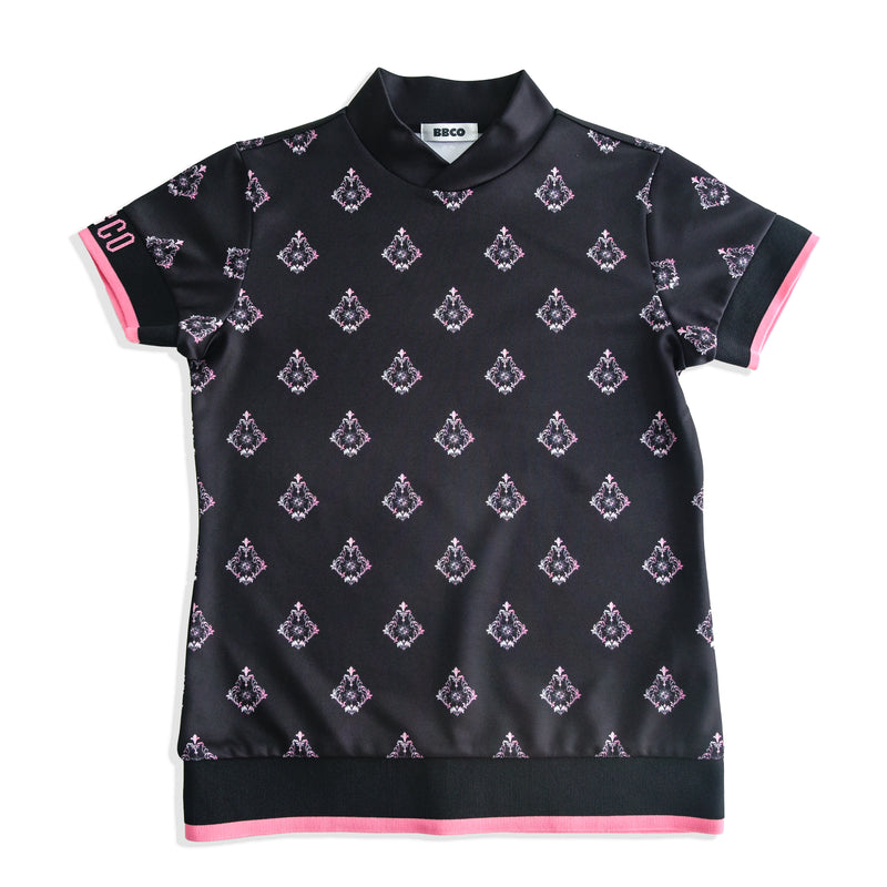 Aligned baroque pattern for women｜Black×Pink（A2-2505-11）