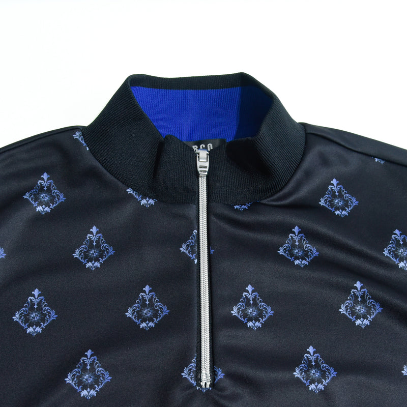 Aligned baroque pattern｜Black×Blue（A1-7101-11）