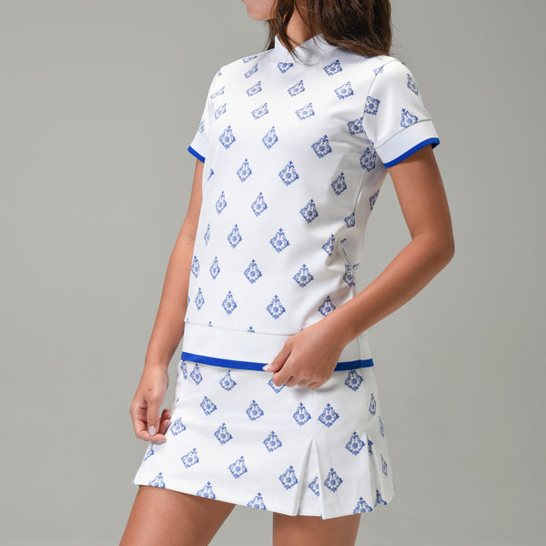 Aligned baroque pattern for women｜White×Blue（A2-2505-11）