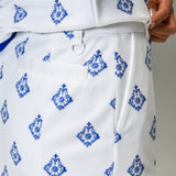 Aligned baroque pattern｜White×Blue（A2-5603-11）