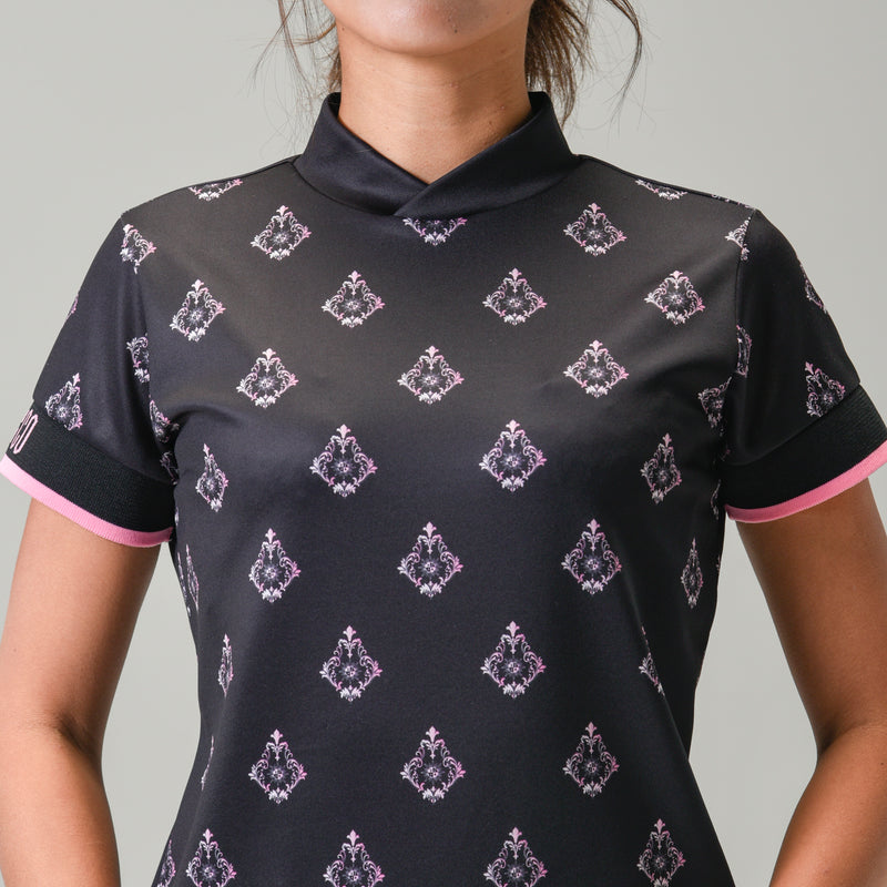 Aligned baroque pattern for women｜Black×Pink（A2-2505-11）