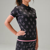 Aligned baroque pattern for women｜Black×Pink（A2-2505-11）