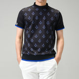 Aligned baroque pattern for men｜Black×Blue（A1-2505-11）