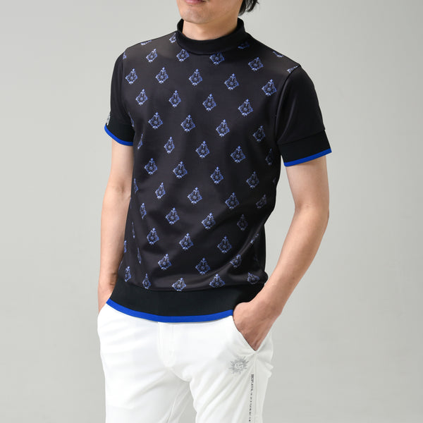 Aligned baroque pattern for men｜Black×Blue（A1-2505-11）