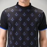 Aligned baroque pattern for men｜Black×Blue（A1-2505-11）