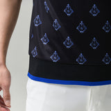 Aligned baroque pattern for men｜Black×Blue（A1-2505-11）