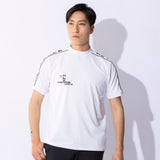 MEN'S PETS ROCK polyester  spandex mock neck  T-shirt｜white（A0-2551-21）