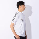 MEN'S PETS ROCK polyester  spandex mock neck  T-shirt｜white（A0-2551-21）