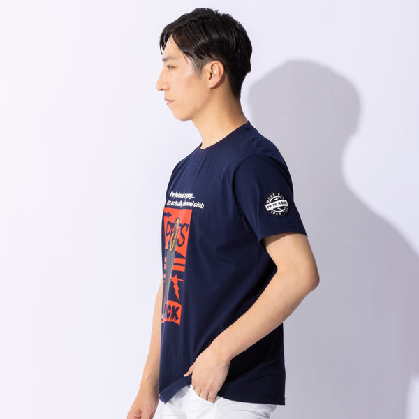 UNISEX PETS ROCK Cotton spandex jersey T-shirt｜NAVY（A0-2505-21）