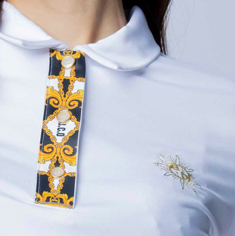 WOMEN’S BAROQUE PATTERN POLO｜white（A0-2832-11）