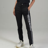 STRETCH LINE PRINT PANTS r｜BLACK（A6-5355-11）