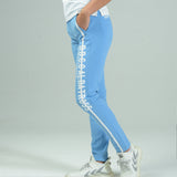 STRETCH LINE PRINT PANTS r｜SAXE BLUE（A6-5355-11）