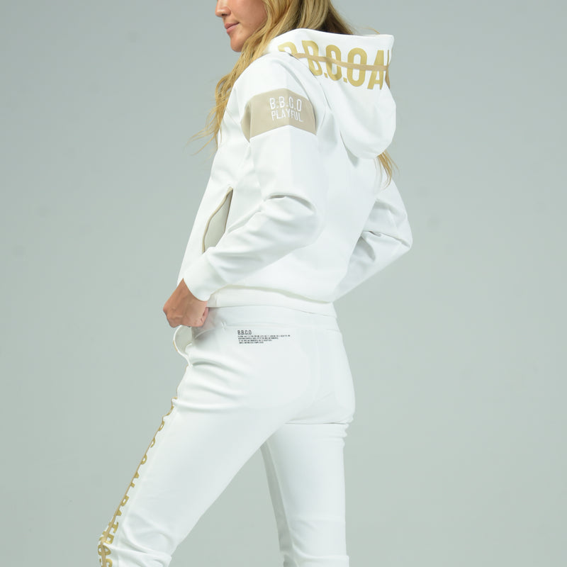 Women’s  STRETCH LINE ZIP HOODIE｜WHITE（A6-6551-11）