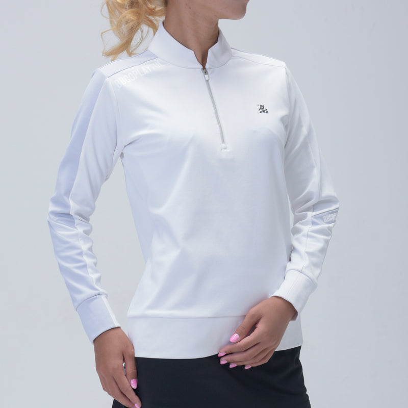 LADY’S HALF ZIP MOCK NECK (LONG SLEEVE)｜（A6-1601-11）