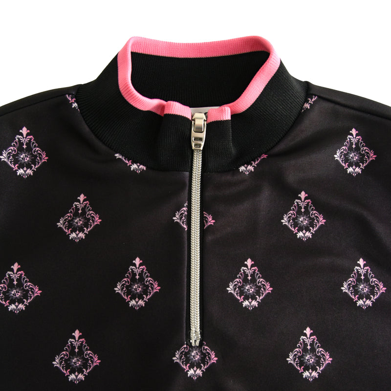 Aligned baroque pattern｜Black×Pink（A2-7101-11）