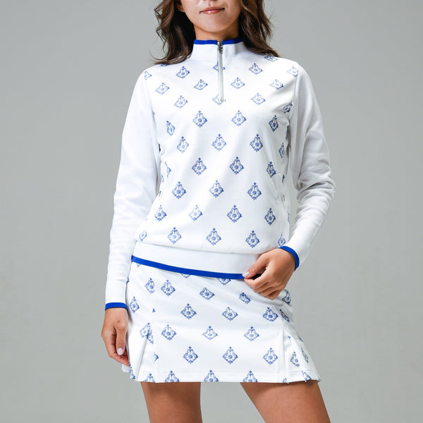 Aligned baroque pattern｜White×Blue（A2-7101-11）