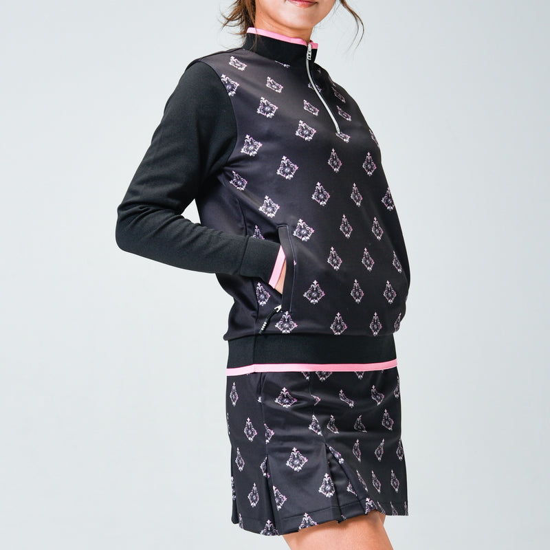 Aligned baroque pattern｜Black×Pink（A2-7101-11）