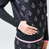 Aligned baroque pattern｜Black×Pink（A2-7101-11）