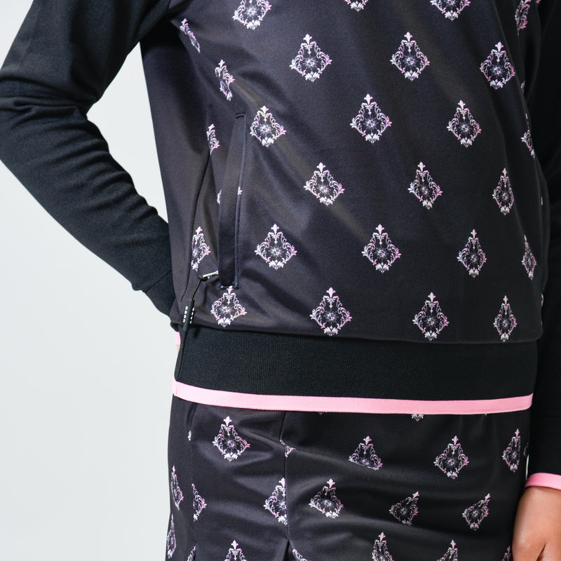 Aligned baroque pattern｜Black×Pink（A2-7101-11）