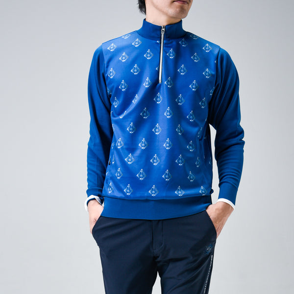 Aligned baroque pattern｜Blue×Gray（A1-7101-11）