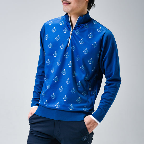 Aligned baroque pattern｜Blue×Gray（A1-7101-11）