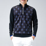 Aligned baroque pattern｜Black×Blue（A1-7101-11）