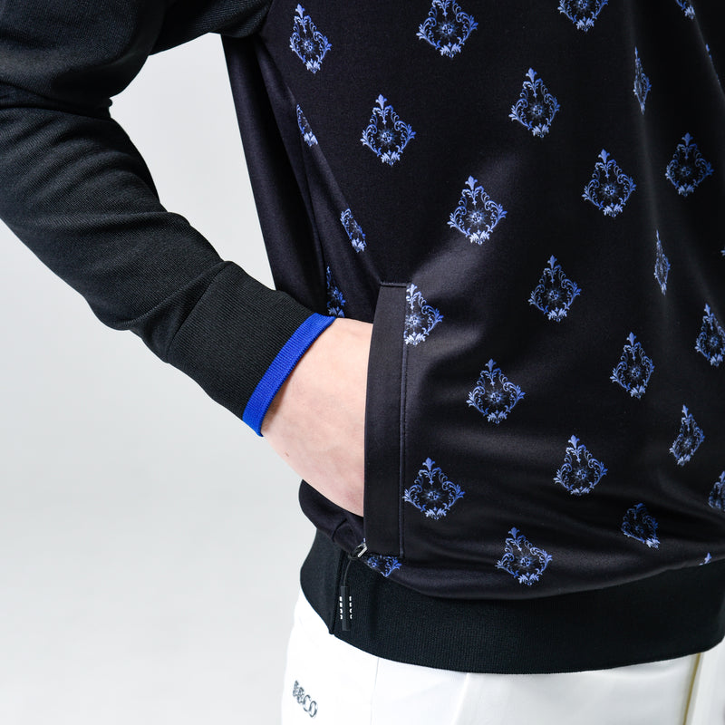 Aligned baroque pattern｜Black×Blue（A1-7101-11）