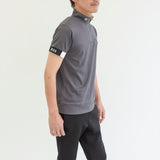 Men's  HALF ZIP MOCK NECK SHORT SLEEVE｜Dark Gray（A1-2601-11）