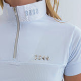 WOMEN’S  HALF ZIP MOCK NECK SHORT SLEEVE｜A2-2601-11