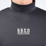 Men's  JACQUARD LETTERS MOCK NECK｜black（A1-2504-11）