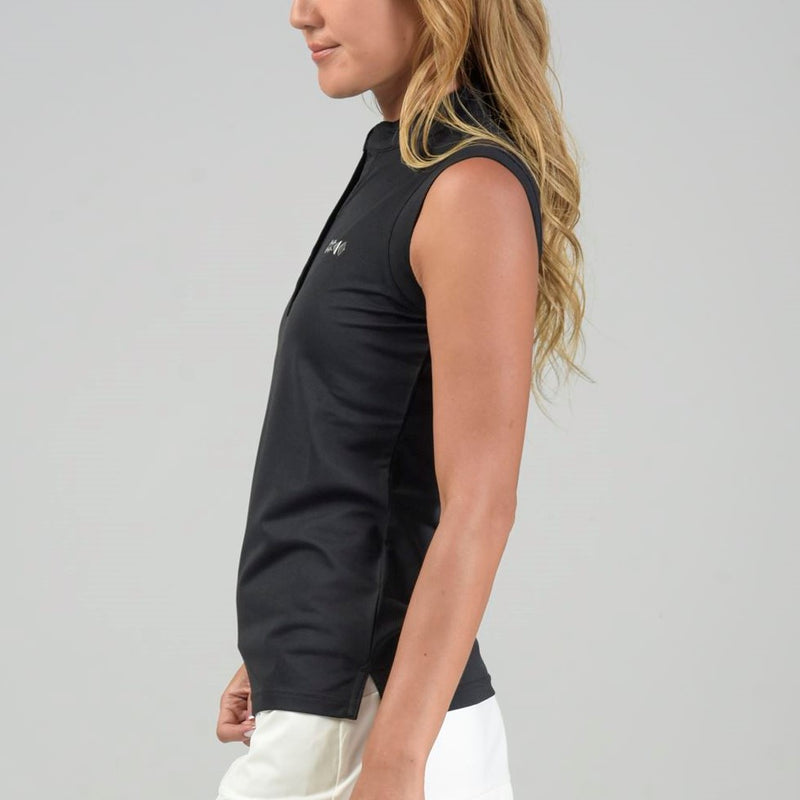 WOMEN’S  BBCO STAND COLLAR SLEEVELESS SHIRT｜Black（A2-2535-11）