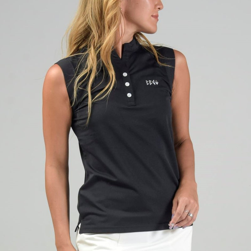 WOMEN’S  BBCO STAND COLLAR SLEEVELESS SHIRT｜Black（A2-2535-11）