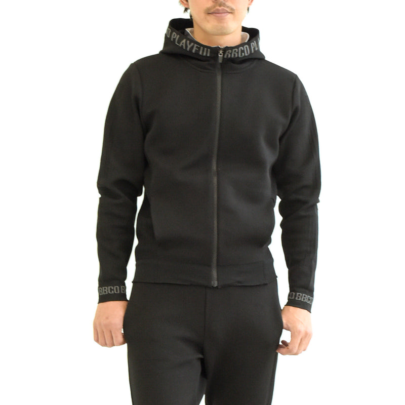 Elastic Hoodie<br>knitted fabric｜Black（A5-7701-11）