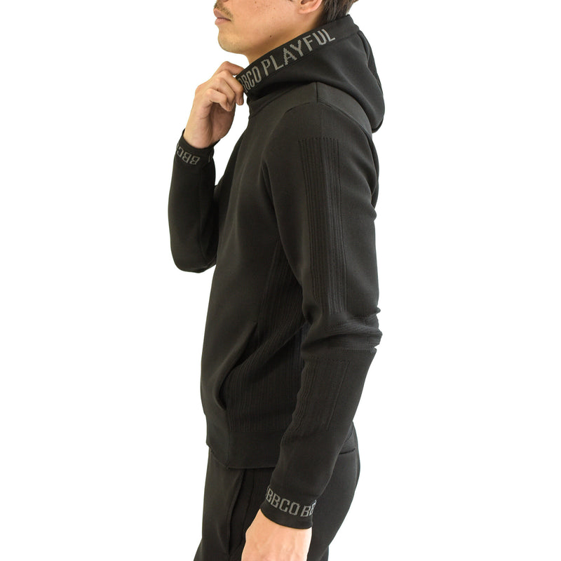 Elastic Hoodie<br>knitted fabric｜Black（A5-7701-11）