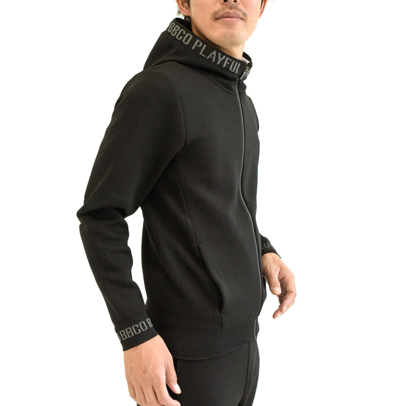 Elastic Hoodie<br>knitted fabric｜Black（A5-7701-11）