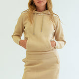 Elastic Hoodie<br>knitted fabric｜beige（A6-7701-11）