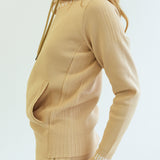 Elastic Hoodie<br>knitted fabric｜beige（A6-7701-11）