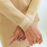 Elastic Hoodie<br>knitted fabric｜beige（A6-7701-11）